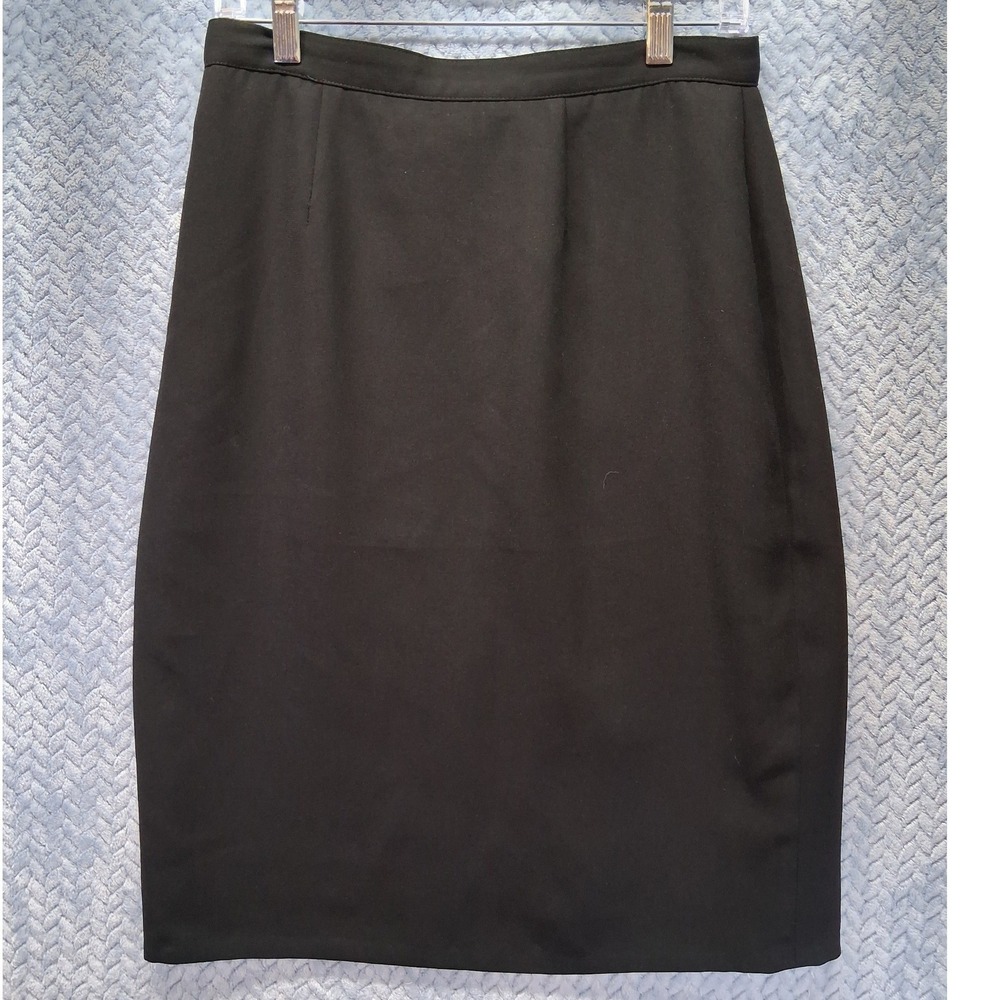 Conrad C Collection Black Pencil Skirt Size 10 Professional Knee Length C4198U